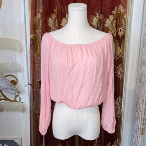 Streetwear Society Light Pink Off-Shoulder Blouse
